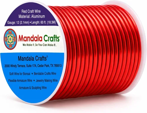 Miniatura 69 de Mandala Crafts - Alambre de aluminio anodizado de 8 calibre para hacer joyas - 9.75 m de alambre flexible negro colorido - Flexible para bonsái
