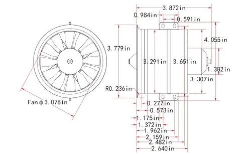 Miniatura 2 de EDF - Ventilador de 3.150 in, 12 aspas sin motor, ventilador eléctrico sin motor para EDF 6S, hélice de motor a reacción RC Hobby, modelo de control