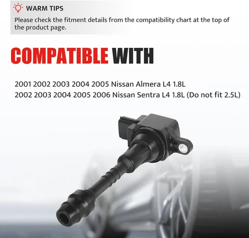 Miniatura 3 de NPAUTO Paquete de bobinas de encendido compatible con L4 1.8L/1.8 Nissan Sentra 2002 2003 2004 2005 2006, Nissan Almera 01 02 03 04 05, UF351 C1397
