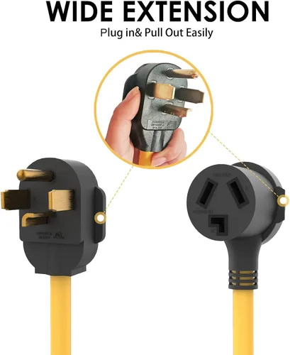 Miniatura 5 de Adaptador de secadora de 4 clavijas a 3 clavijas secadora más antigua a casa más nueva 1 pie 30 amperios con cable de tierra de seguridad NEMA