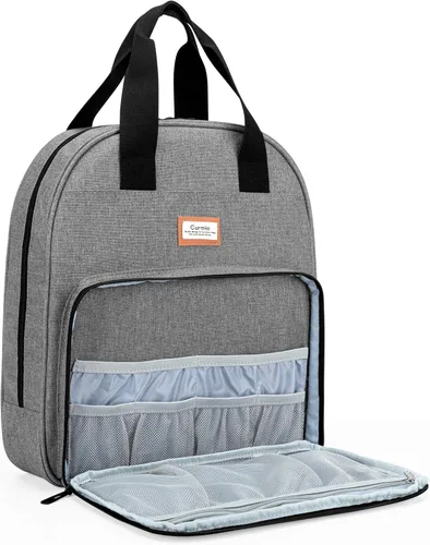 Miniatura 3 de Bolsa de Bordado CURMIO, Almacenamiento Portátil para Proyectos con Aro, Hilo y Suministros de Punto de Cruz, SOLO LA BOLSA, Gris (Diseño Patentado)