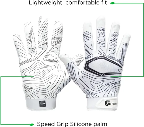 Miniatura 7 de Cutters Guantes de fútbol – Guantes de receptor de fútbol con agarre de silicona de alta adherencia, soporte y protección superiores, adultos y Topo