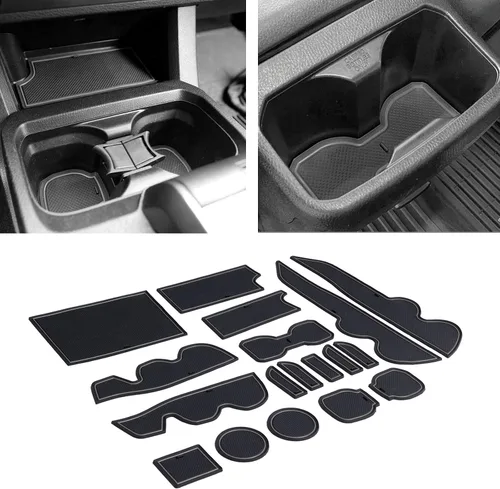 Miniatura 7 de JDMCAR Compatible con accesorios Toyota Tacoma 2016-2023 Kit de insertos premium para portavasos, consola y bolsillos de puerta