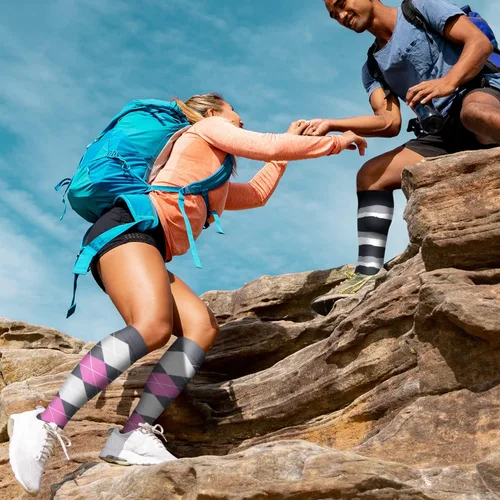 Miniatura 3 de COOLOVER - 6pares de calcetines de compresión con cobre para mujeres y hombres, soporte para correr, atletismo, enfermería, viajes
