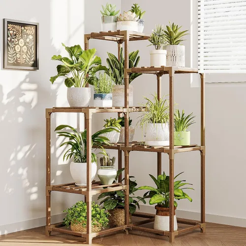 Miniatura 9 de Bamworld Soporte para Plantas con Luz de Cultivo para Plantas de Interior Rincón de Crecimiento Estante para Plantas con Luces de Cultivo