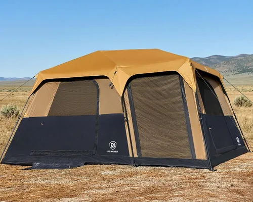 Miniatura 9 de EVER ADVANCED Tienda de campaña con diseño blackout para 10 personas, tienda de múltiples habitaciones para la familia, tiendas grandes con Naranja