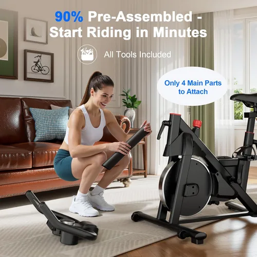 Miniatura 5 de Bicicleta de Ejercicio, Bicicleta de Ciclismo Interior con 32 Niveles de Resistencia Magnética Ajustable, Bicicleta de Ciclo con Capacidad