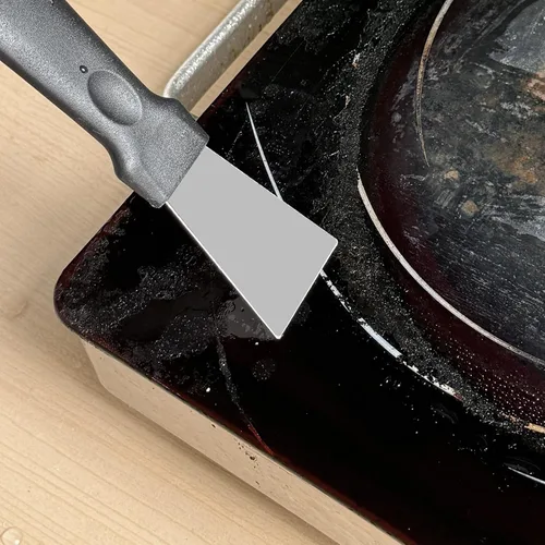 Miniatura 5 de 24 cepillos de alambre para raspar con 2 raspadores, mango curvado de acero inoxidable y cepillos de alambre de latón para limpiar escoria