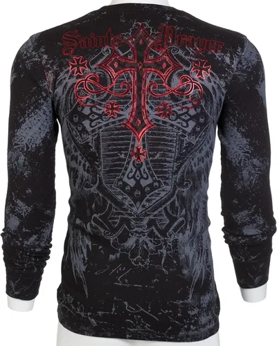 Miniatura 3 de Archaic by Affliction - Camisa térmica de manga larga para hombre, Negro, XXL