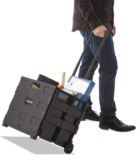 Miniatura 4 de Universal Caja de almacenamiento móvil plegable, 18.25 x 15 x 39.4 pulgadas, negro