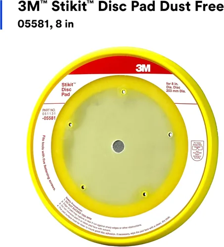 Miniatura 2 de 3M Stikit - Almohadilla de disco, 05581, 8 pulgadas, para discos PSA, lijadora, cuerpo de espuma duradero, libre de polvo, de fábrica