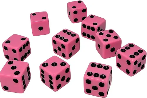 Miniatura 5 de 10 dados de juego de 0.630 in (negro con puntas rojas)