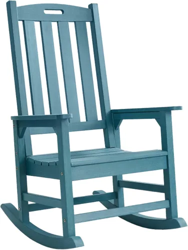 Miniatura 12 de Psilvam Mecedora de gran tamaño para exteriores, con asiento de 21 pulgadas de ancho y respaldo de 32 pulgadas de alto, premontada con la mayoría
