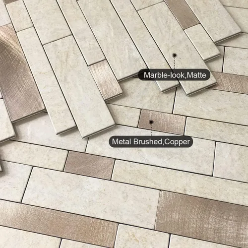 Miniatura 2 de BeNice - Azulejos para salpicaderos que se despegan y pegan para cocina, adhesivos autoadhesivos de mosaico lineal estilo metro para baño