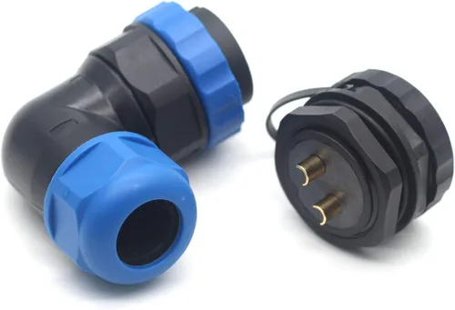 Miniatura 5 de SD28 2Pin ~ 26Pin con bridas codo conector de cable de aviación, conector de alimentación industrial IP67 (2 pines)