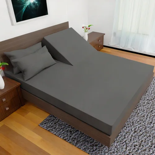 Miniatura 32 de Juego de sábanas Split King con 2 sábanas bajeras individuales XL, ropa de cama de 5 piezas, sin arrugas, resistente a la decoloración, microfibra