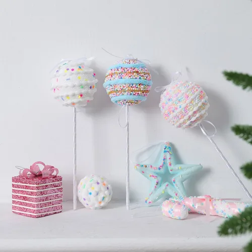 Miniatura 4 de LANGXUN 6 piezas Tierra de Dulces de Piruleta 2025 Navidad Cumpleaños Fiesta Boda Suministros Decoración, Adorno Colgante de Bastón de Caramelo