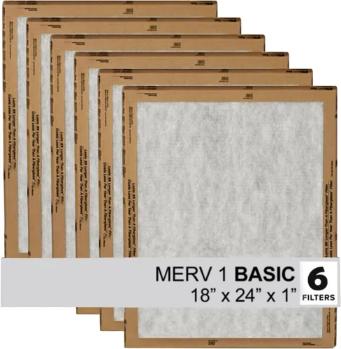 Filtrete Filtro de aire de 18 x 24 x 1, 3M MERV 1 HVAC de repuesto para calderas de CA, paquete de 6 unidades (tamaño real 17.81 x 23.81 x 0.88