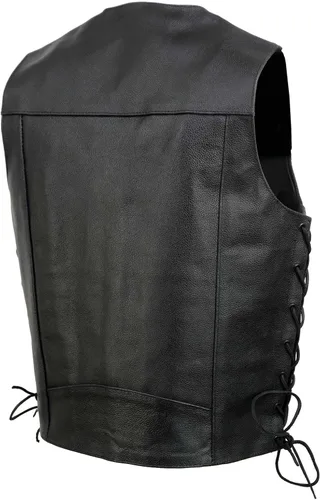 Miniatura 9 de Event Biker Leather - Chaleco de cuero para hombre "Promo, con encaje lateral