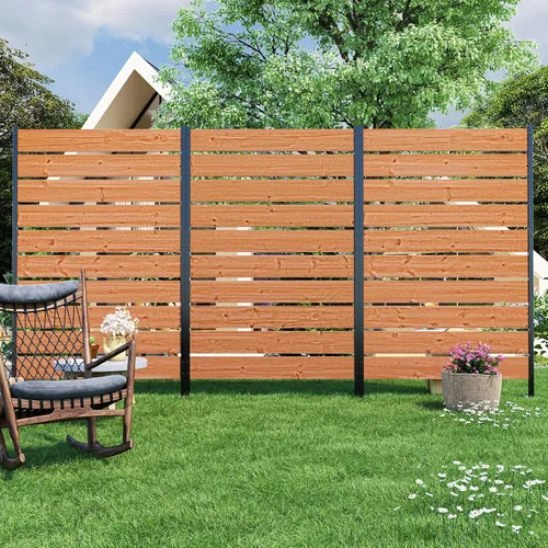 Miniatura 8 de Modern Shade - Pantalla de valla de privacidad de madera de 5' x 3' (1 panel) de madera natural, panel de valla de privacidad al aire libre