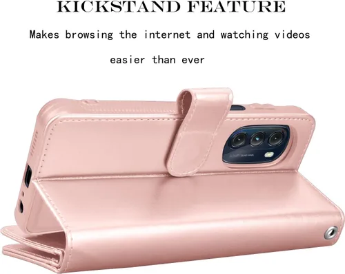 Miniatura 5 de Njjex Funda tipo cartera para Motorola Moto G 5G 2022, para Moto G 5G 2022, [9 ranuras para tarjetas] Funda de piel sintética para tarjetas