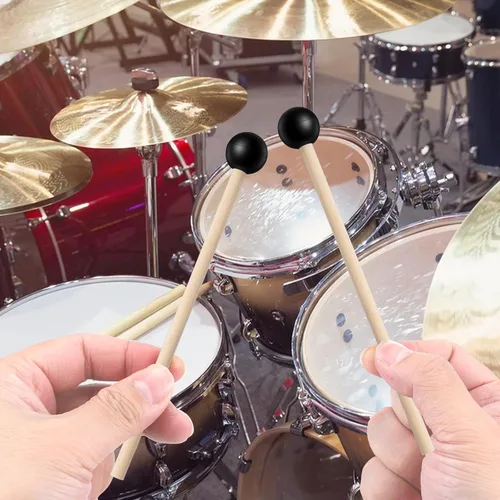 Miniatura 6 de 4 mazos de tambor de lengua de acero, mazos de tambor de goma de 5.9 pulgadas para xilófono, instrumentos musicales, mazo de madera de abedul