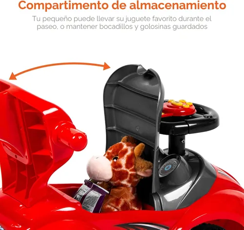 Miniatura 4 de Best Choice Products Carro de empuje y pedal 3 en 1 para niños, carro de juguete para niños pequeños con mango, bocina y música - Azul