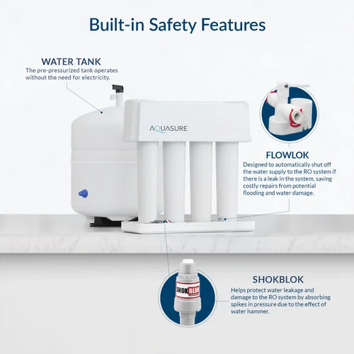 Miniatura 6 de Aquasure Premier - Sistema de purificación de filtración por ósmosis inversa de 4 etapas para debajo del fregadero, elimina el 99%
