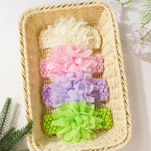 Miniatura 7 de 30 diademas de gasa para niñas pequeñas, suaves y elásticas, accesorios para el cabello para bebés, niñas, recién nacidos, bebés y niños pequeños