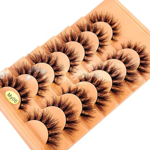 Miniatura 4 de 7 pares de pestañas de ojo de gato 3D pestañas postizas naturales 5d esponjosas suaves cruzadas pestañas manga pestañas Wispy Natural pestañas
