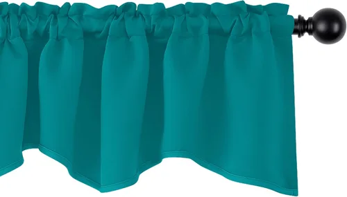 Miniatura 19 de Cenefas Deconovo festoneadas para cortinas pequeñas para oscurecimiento con barra de cortina sólida