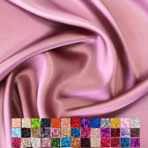 Miniatura 37 de Yard - Tela de satén sedosa elástica de alta calidad - Tela para vestidos y faldas - Suave como la seda, brillo metálico, ideal para bodas y diseño