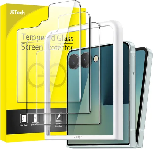 Miniatura 10 de JETech Protector de pantalla de privacidad frontal para Samsung Galaxy Z Flip 5, película de vidrio templado antiespía con herramienta de fácil