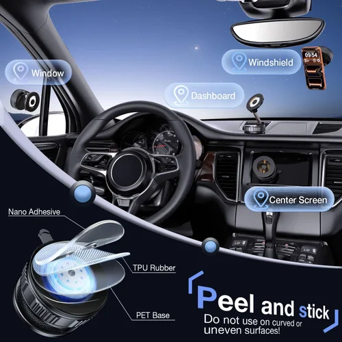 Miniatura 4 de Vooii Soporte para Teléfono de Coche para Magsafe (Sución Más Fuerte de 130+LB y Magnético de 3000gf) (Ajustable con Una Mano en 360°) Soporte