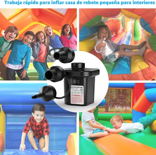 Miniatura 8 de Electric Air Pump for Inflatables,Portable Quick-Fill Air Pump with 3 Nozzles,110V AC/12V DC,Inflator & Deflator Pumps for Outdoor Camping,Air