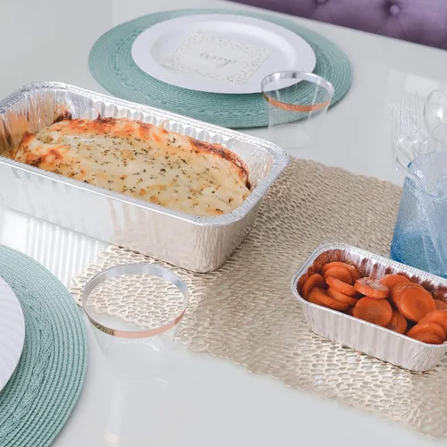 Miniatura 6 de PLASTICPRO Paquete de 25 moldes desechables de aluminio para preparar comidas, utensilios de cocina perfectos para hornear pasteles, pan, pastel
