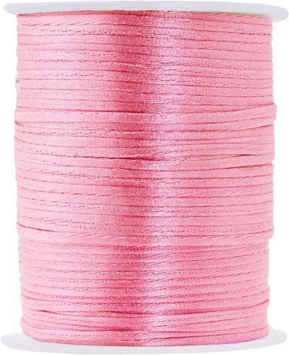 Miniatura 88 de Mandala Crafts Cordón de Satén de Nailon 2mm Cordón Rattail Champagne - 100 Yardas Cordón de Nailon Chino para Nudos Cordón de Seda Cola de Rata