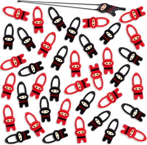 Shindel 40 unidades de ninjas voladores con dedos para recuerdos de fiesta, juguetes elásticos voladores para niños, rellenos de piñata, bolsas de
