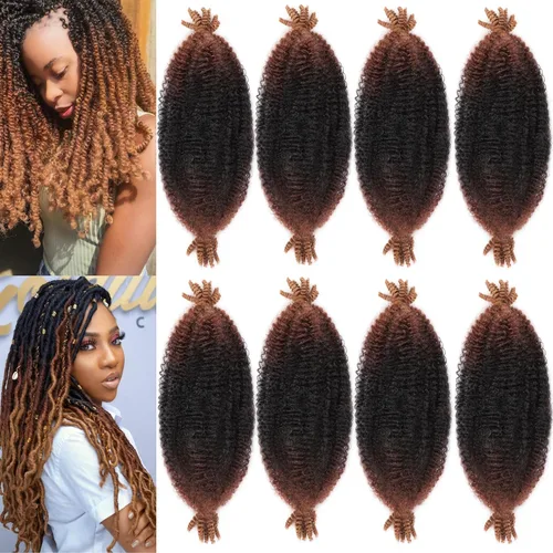 Miniatura 16 de Marley Twist - Cabello trenzado de 10 pulgadas, cabello trenzado preseparado y afro trenzado, 8 paquetes para rastas sintéticas desgastadas