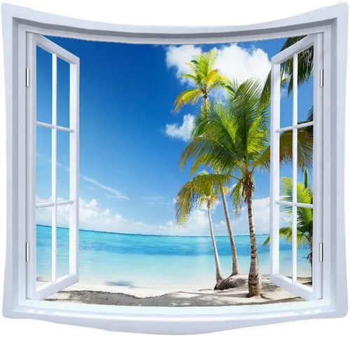 WANLIAN Tapiz de pared de paisajes, tapiz de bosque natural, tapiz de montaña, para decoración de interiores y exteriores, tamaño grande, 59