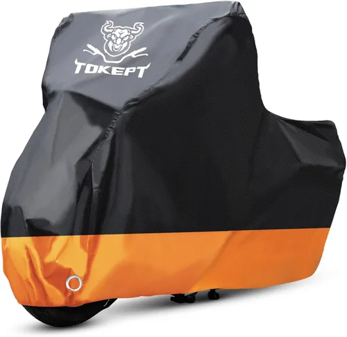 Cubierta para motocicleta Tokept, impermeable para todas las estaciones y protección solar al aire libre, tamaño hasta 96 pulgadas, para