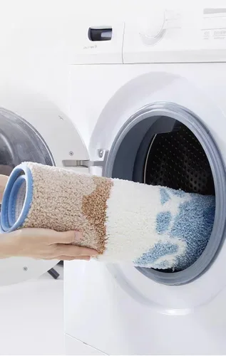 Miniatura 6 de Tapete de baño azul con olas del océano, bonita decoración temática costera de playa, antideslizante, lavable, tapete de baño para dormitorio, baño