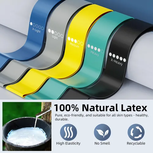 Miniatura 3 de Resistance Loop Exercise Bands for Home Fitness, Yoga Pilates, Stretching, Strength Training, and Physical Therapy - Elastic Bands Set Workout Bands