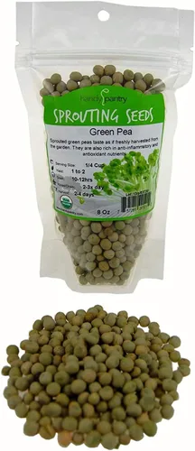 Miniatura 10 de Handy Pantry Brand - Semilla orgánica certificada para germinar guisantes verdes secos – 1 libra – Guisante verde para brotes, plantación de jardín