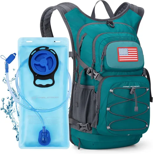 Miniatura 11 de Maelstrom Mochila de senderismo de hidratación con bolsa de agua de 2L/3 L, válvula de mordida de alto flujo, mochila de agua para hombres
