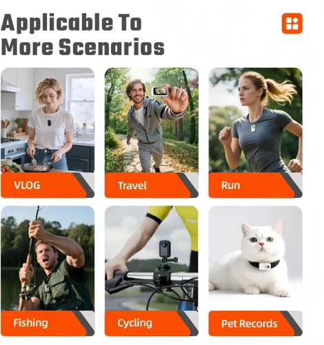 Miniatura 7 de Mini cámara corporal, cámara de acción para el pulgar, tamaño pequeño, montaje en cualquier lugar tamaño pulgar tamaño manos libres cámara POV