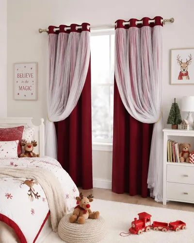 Miniatura 31 de PONY DANCE Cortinas de Doble Capa - Cortinas Opacas de 63 Pulgadas de Largo, Diseño con Ojales en la Parte Superior, Paneles Transparentes Blancos