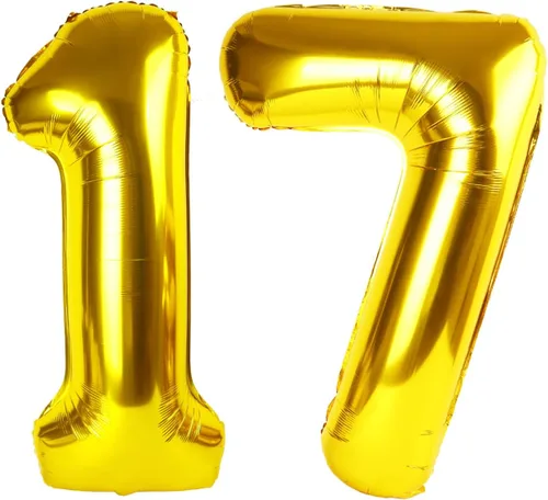 Miniatura 44 de Globo de cumpleaños número 4 dorado de 40 pulgadas, globos gigantes del número cuatro 14 24 34 40 44 2024, globos grandes de lámina de mylar para Oro