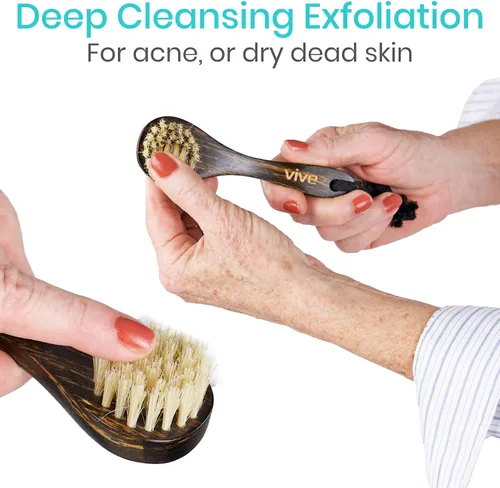 Miniatura 3 de Vive Juego de cepillos secos para drenaje linfático (paquete de 3) – Limpiador de cepillado para exfoliación, celulitis corporal y masaje de piel