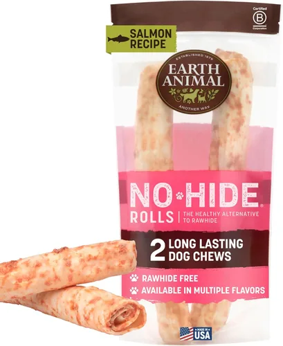 Miniatura 13 de Earth Animal No Hide Chews - Rollos masticables para perros grandes sin cuero crudo de larga duración, pollo - 2
